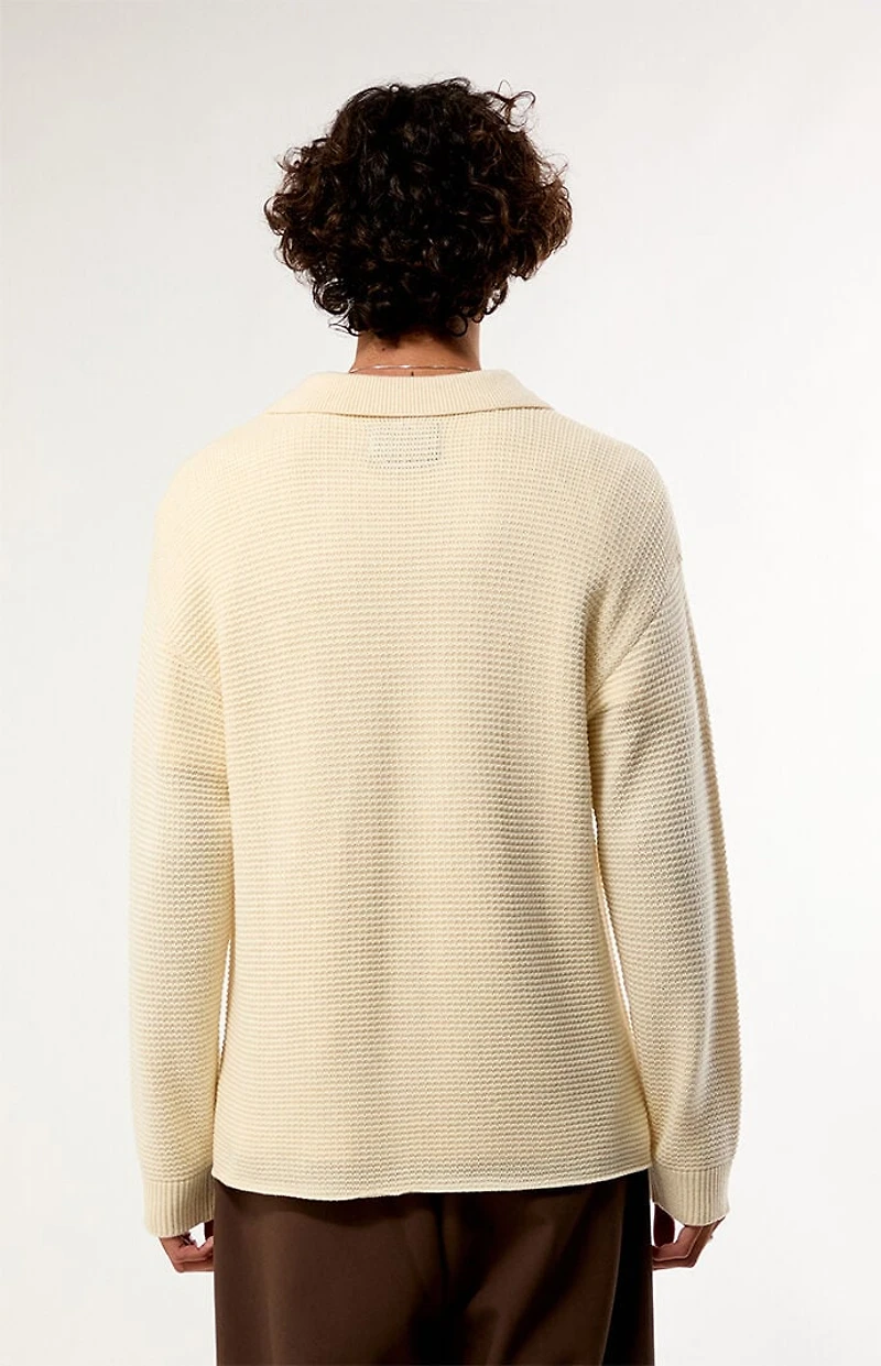 Pacsun Cream Vaughn Polo Sweater