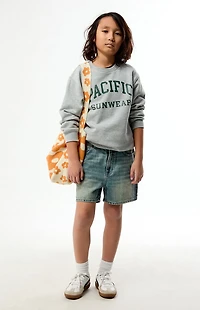 Pacsun Kids Baggy Denim Shorts Medium Blue Tinted