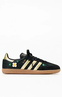adidas Women's Black & Gold Floral Samba OG Sneakers