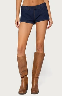Edikted Aggie Denim Micro Shorts