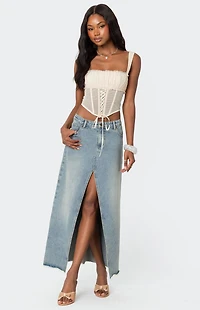 Edikted Dafne Gathered Sheer Mesh