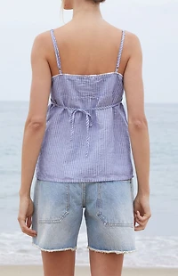 John Galt Blue & White Striped Edith Tank Top