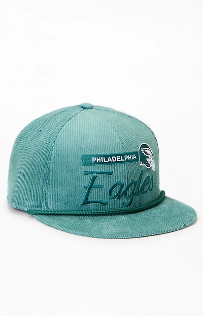 New Era Green Philadelphia Eagles 9FIFTY Corduroy Rope Trim Snapback Hat
