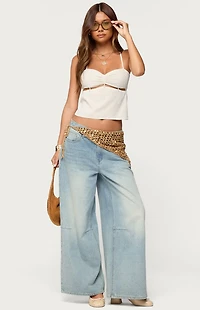 Edikted Ebba Cut Out Chiffon Top