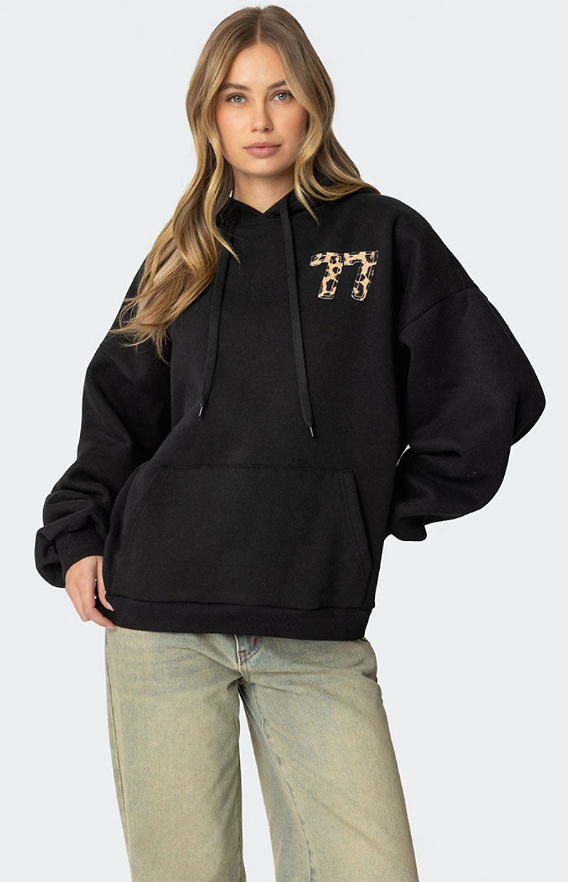 Edikted Leopard 77 Oversized Hoodie