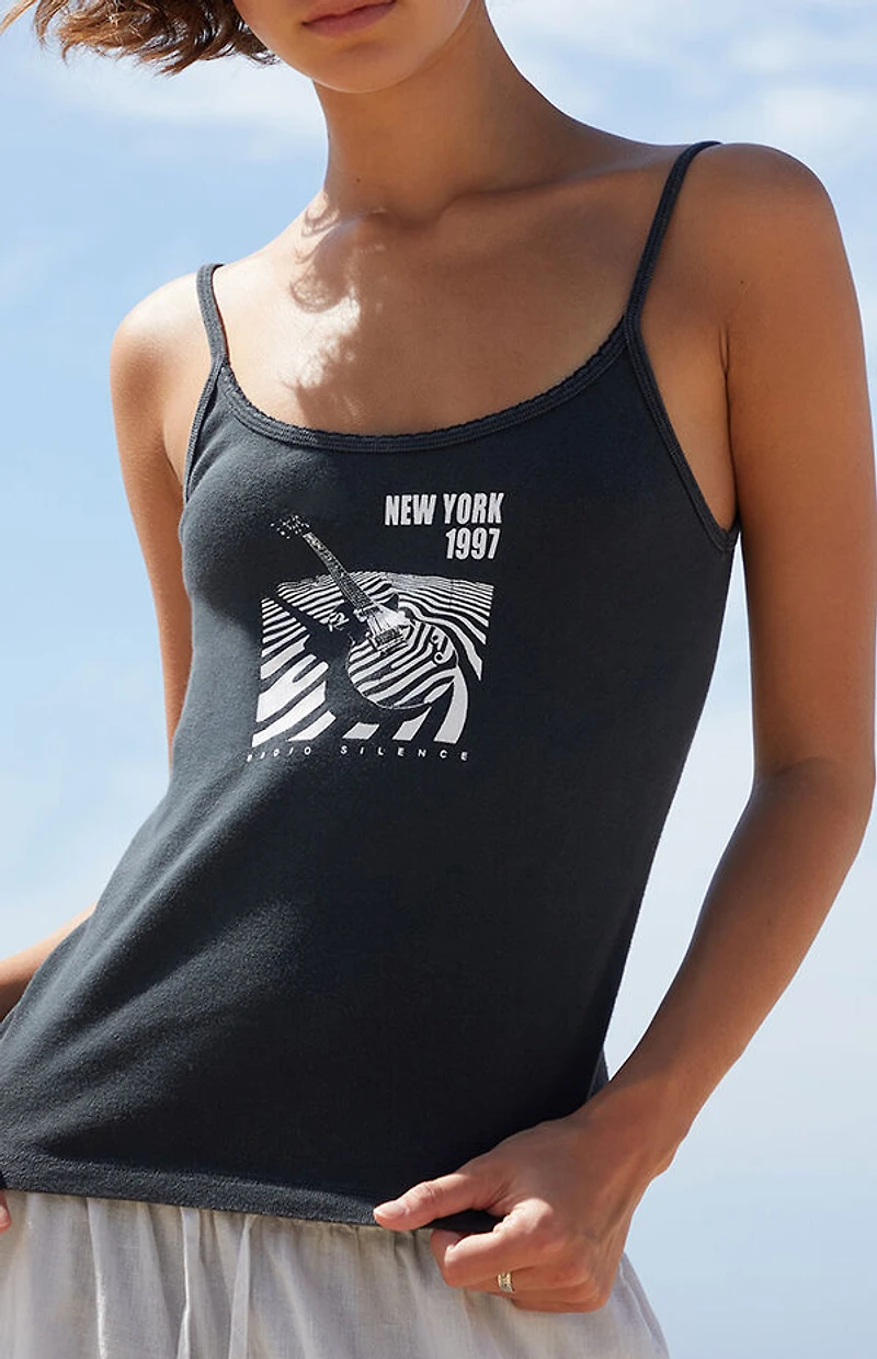 John Galt Black New York Radio Silence Tank Top