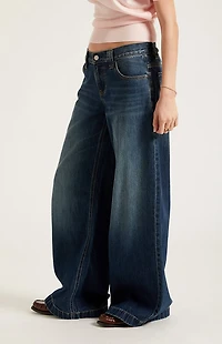 Pacsun Sloane Low Rise Ultra Baggy Jeans Dark Blue