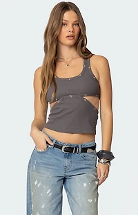 Edikted Imogen Cut Out Ribbed Tank Top