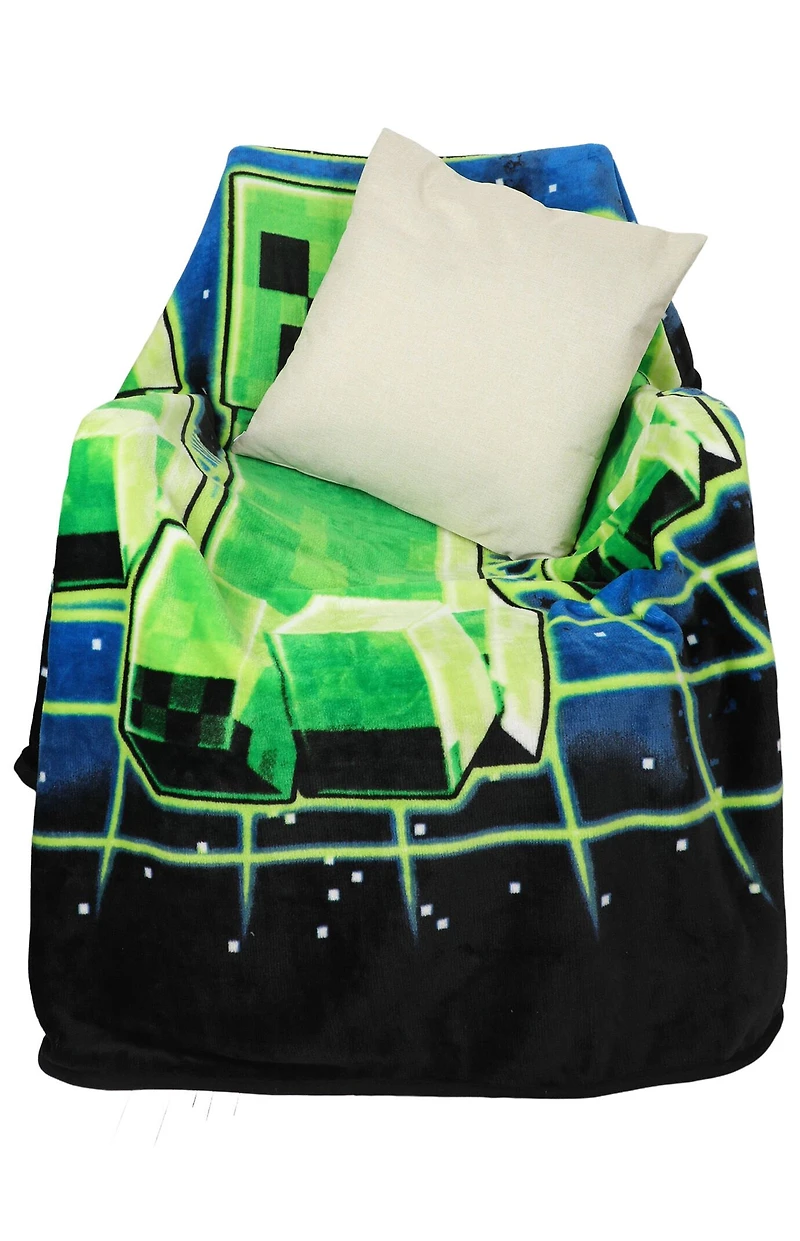 Digital Print Minecraft Creepers Throw Blanket