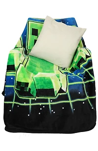 Digital Print Minecraft Creepers Throw Blanket