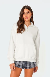 Edikted Oversized Quarter Zip Sweatshirt