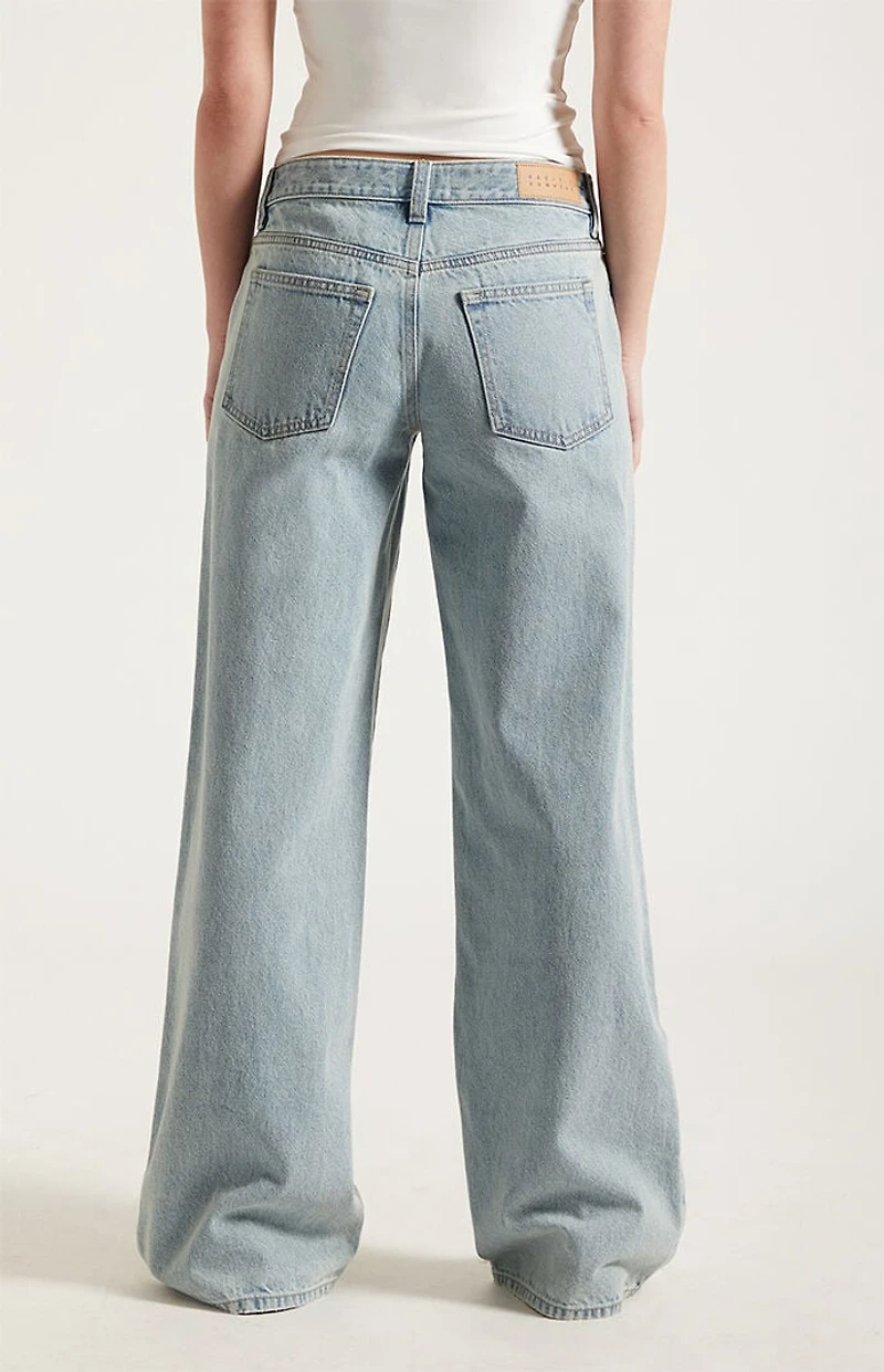 Pacsun Casey Low Rise Baggy Jeans Light Blue Washed