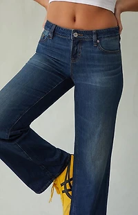 Pacsun Zoe Low Rise Girlfriend Jeans Dark Blue