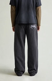Pacsun Blake Extreme Baggy Jeans Drawstring Graphic Faded Black