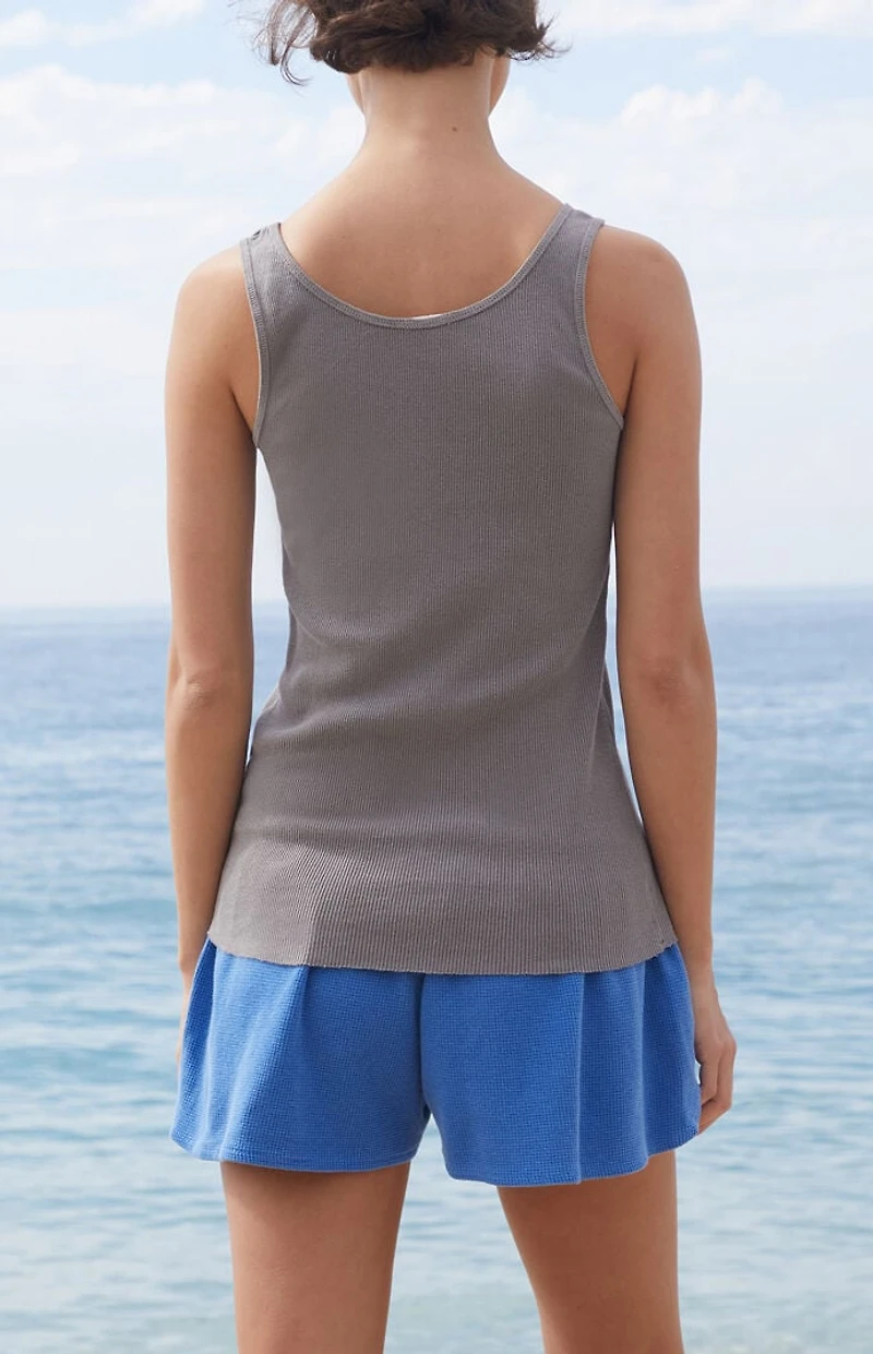 John Galt Light Gray Beyonca Long Tank Top