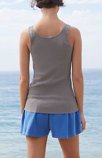 John Galt Light Gray Beyonca Long Tank Top
