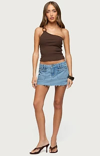 Edikted Calista Ribbed One Shoulder Top