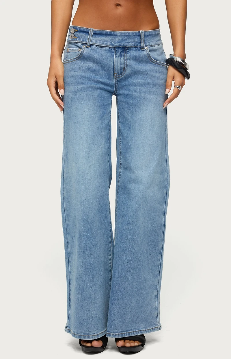 Edikted Dale Low Rise Straight Leg Stretchy Jeans