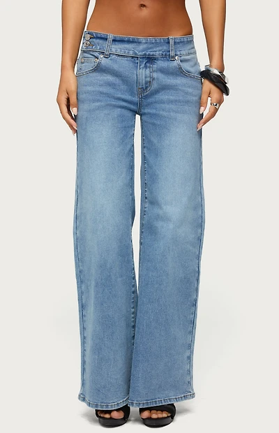 Edikted Dale Low Rise Straight Leg Stretchy Jeans