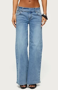 Edikted Dale Low Rise Straight Leg Stretchy Jeans