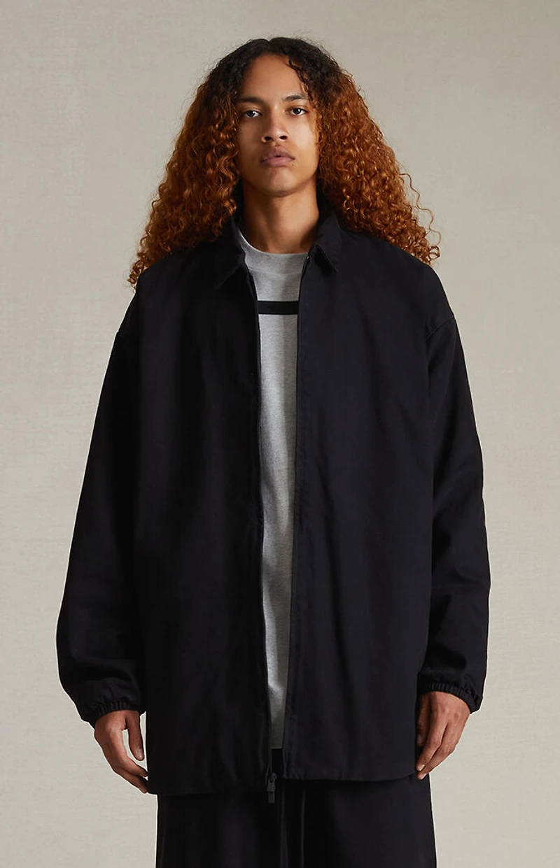 Fear of God ESSENTIALS Overdye Black Denim Filled Shirt Jacket