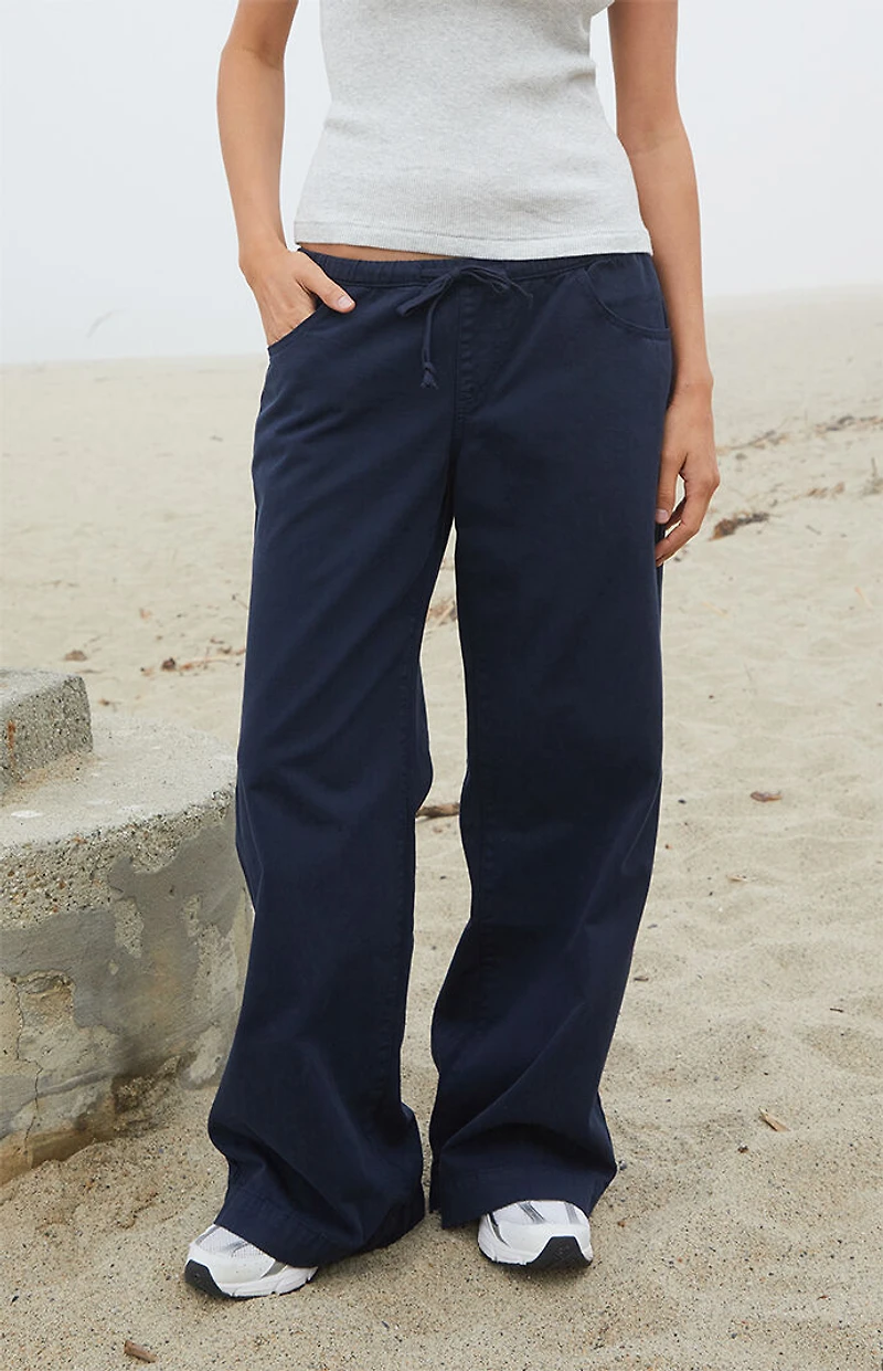 John Galt Navy Frankie Low Rise Baggy Pants