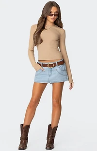 Edikted Nicky Ribbed Long Sleeve T-Shirt