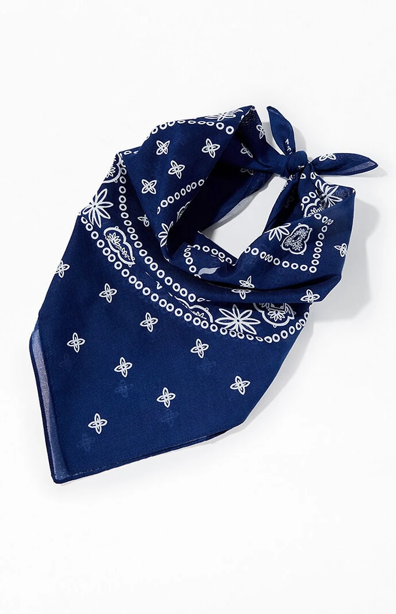 Hidden NY Blue Logo Paisley Bandana