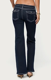 Edikted Louis Contrast Low Rise Jeans