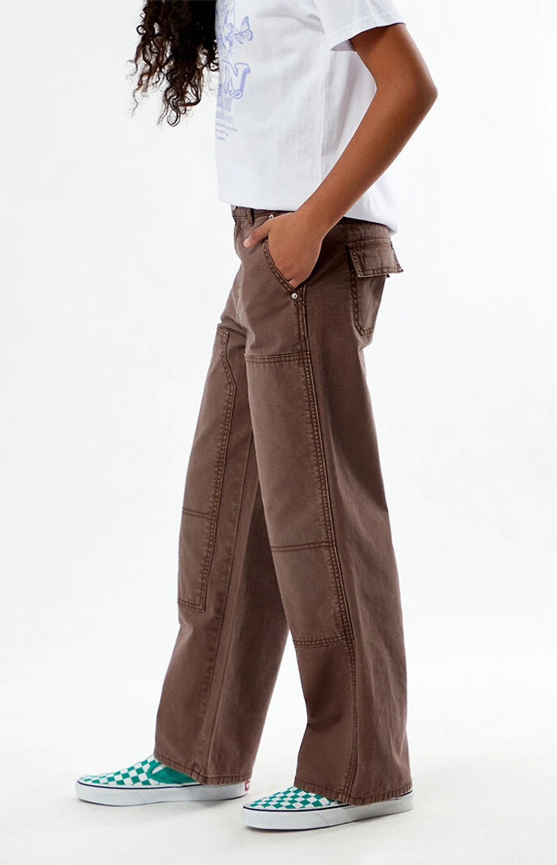 Pacsun Kids Brown Baggy Carpenter Jeans