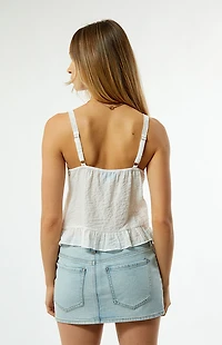 Your Favorite Mae Trim Tie Front Tank Top