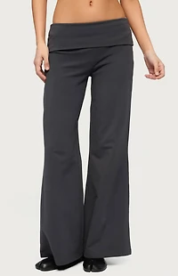 Edikted Petite Wide Leg Fold Over Pants