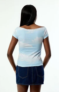 Your Favorite AOP Horizon Off-The-Shoulder T-Shirt