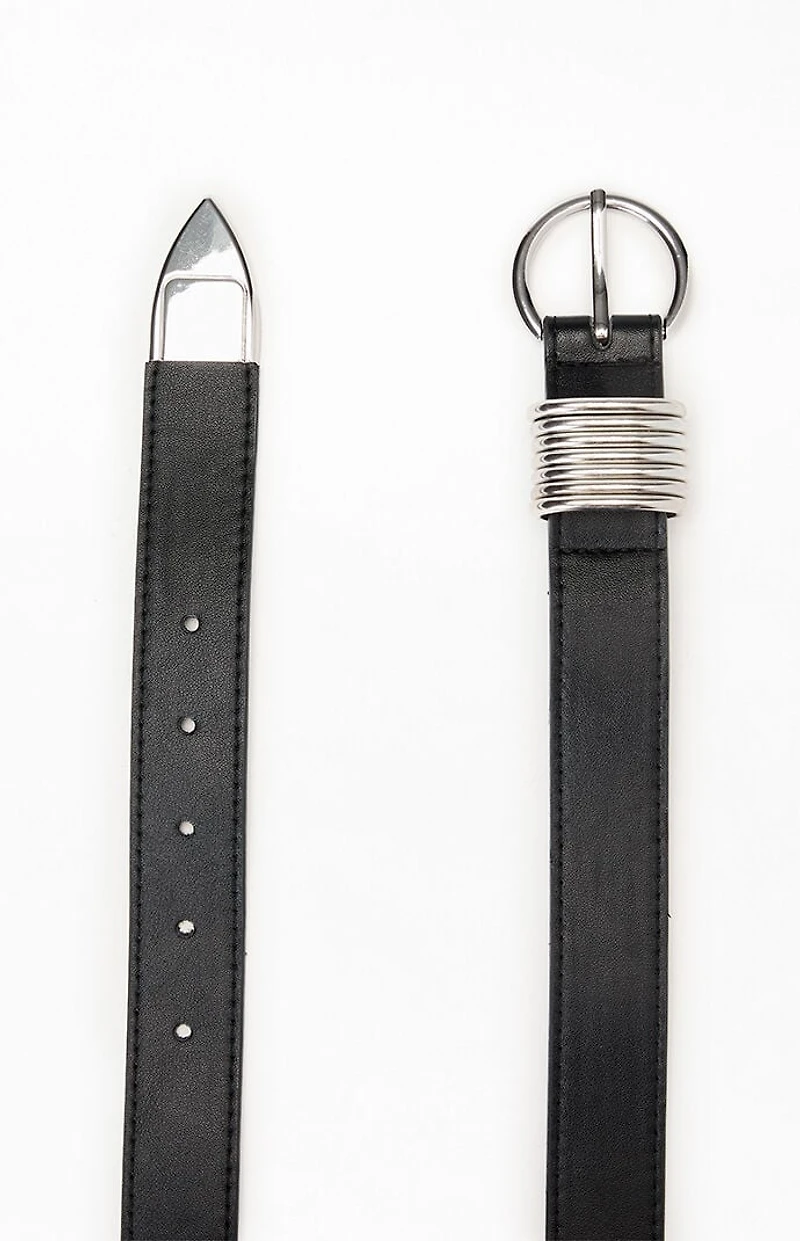 Pacsun Faux Leather Round Metal Buckle Belt