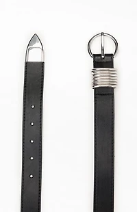 Pacsun Faux Leather Round Metal Buckle Belt
