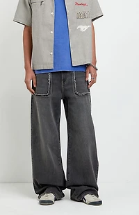 Pacsun Blake Extreme Baggy Jeans Frayed Pocket Faded Black