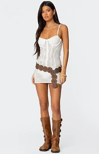 Edikted Sheer Lace Cupped Mini Dress