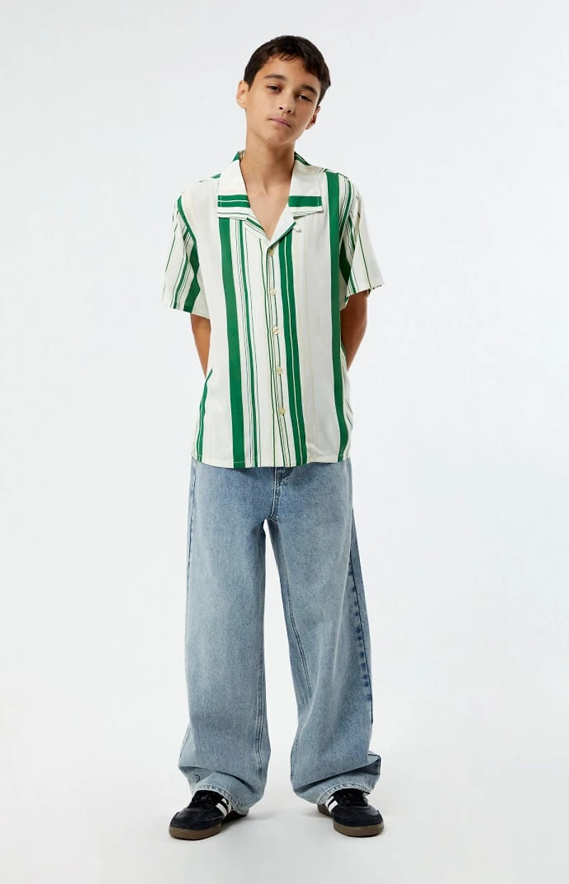 Pacsun Kids Striped Camp Shirt
