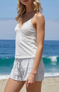 John Galt White & Blue Heart Tiffany Tank Top