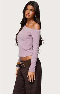 Edikted Emmiline Lacey Off Shoulder Top