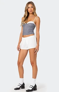 Edikted Peekaboo Lacey Gingham Corset