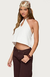 Edikted Oliviana Linen Look Halter Top