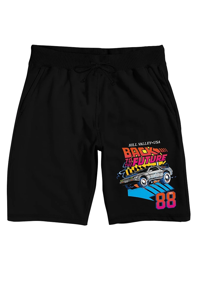 Back To The Future Delorean 88 Lounge Sweat Shorts