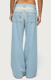 Edikted Cory Striped Low Rise Baggy Jeans