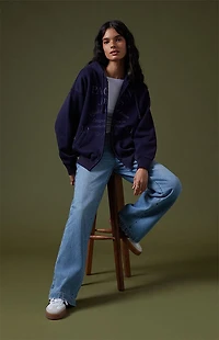 Pacsun Pac Jeans Vintage Wash Zip Up Hoodie