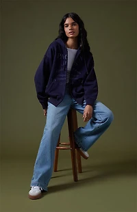 Pacsun Pac Jeans Vintage Wash Zip Up Hoodie