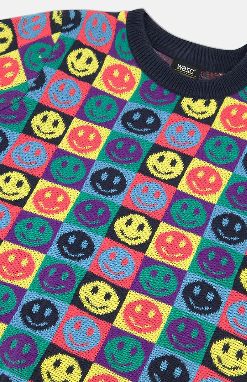 WeSC America Inc Leon Pop Smiley Crew Neck Sweater