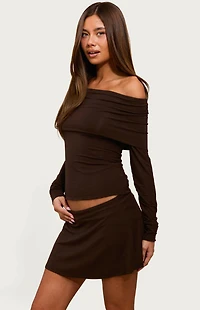 Edikted Habiba Foldover Off Shoulder Top