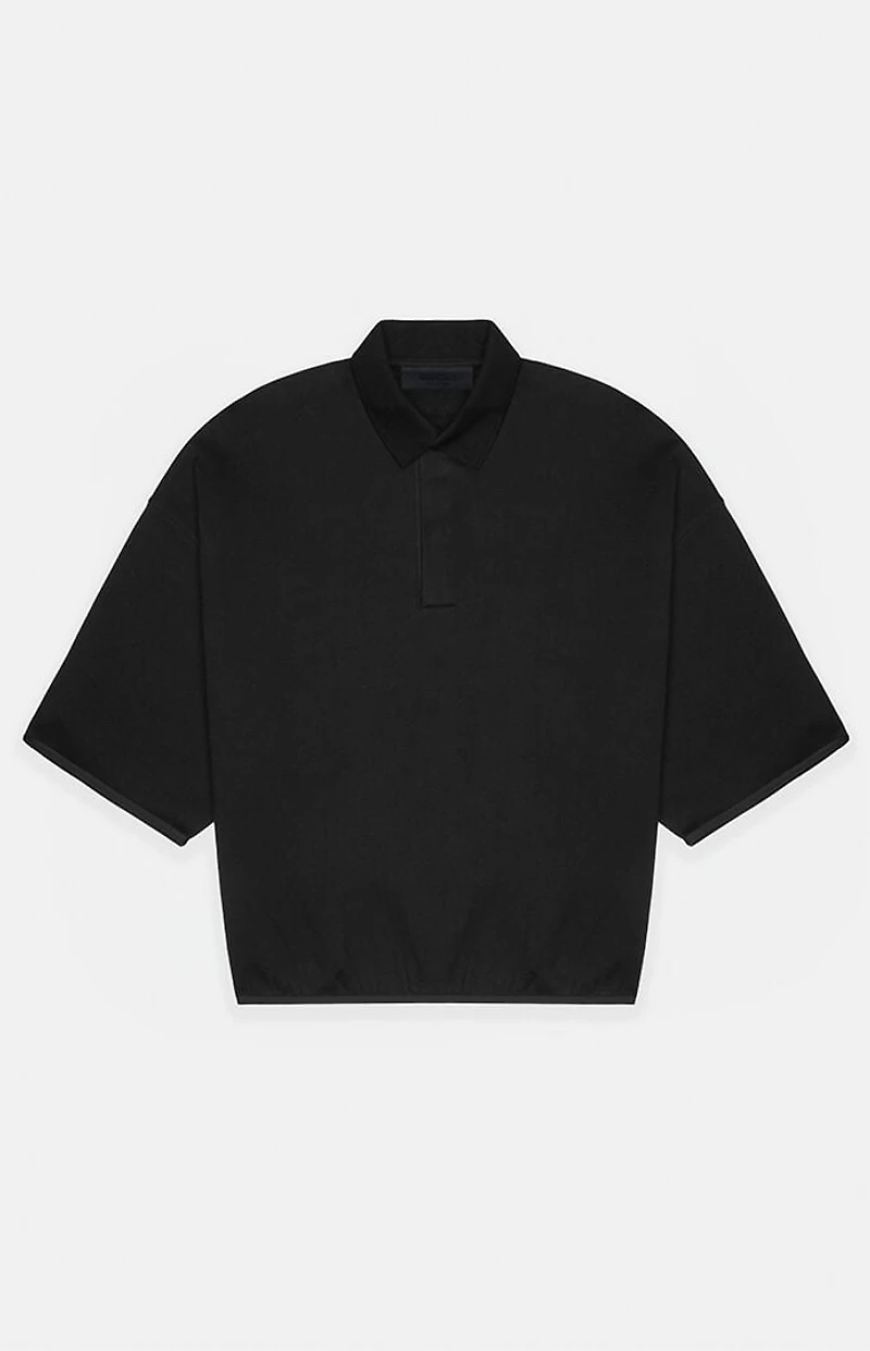 Fear of God ESSENTIALS Black 3/4 Sleeve Polo Sweatshirt
