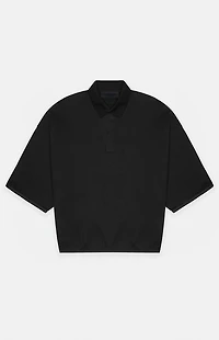 Fear of God ESSENTIALS Black 3/4 Sleeve Polo Sweatshirt